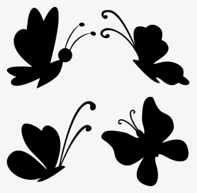 Cartoon Black And White Butterfly, HD Png Download, Transparent PNG