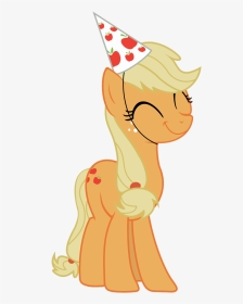 Applejack In A Party Hat By Stricer555-d - My Little Pony Filly Applejack, HD Png Download, Transparent PNG