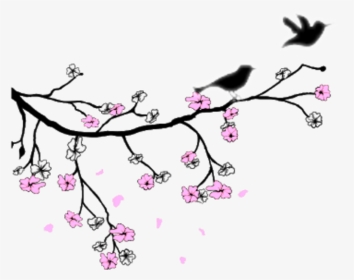 #treebranch #flowers #birds #birdie #lovebirds #swirls - Illustration, HD Png Download, Transparent PNG