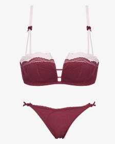 Summer New No Trace No Steel Ring Sexy Red Square Cup - Lingerie Top, HD Png Download, Transparent PNG