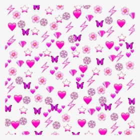 #pink #heart #hearts #love #pinky #butterfly #lightning - Aesthetic Emoji Background Png, Transparent Png, Transparent PNG