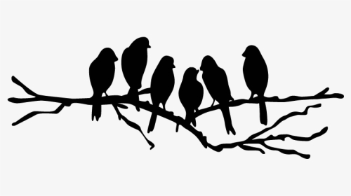 Lovebird Wall Decal Branch Stencil - Bird Branch Silhouette Png, Transparent Png, Transparent PNG