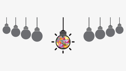 A String Of Greyed-out Light Bulbs With A Brightly - Graphic Design, HD Png Download, Transparent PNG
