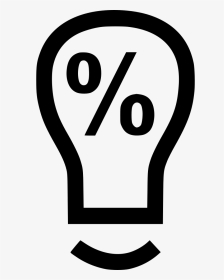 Idea Percent Light Bulb - Sign, HD Png Download, Transparent PNG