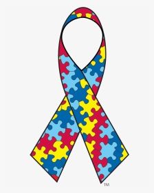 Autism Awareness Ribbon Lineart - Autism Awareness Month Ribbon, HD Png Download, Transparent PNG