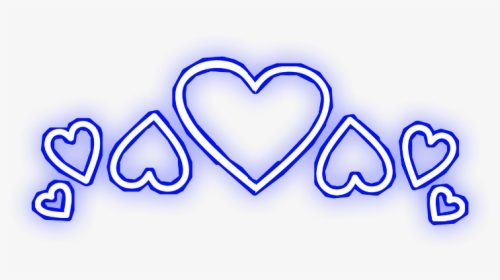 #heart #crown #blue #neon #love #freetoedit - Heart, HD Png Download, Transparent PNG