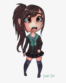 Coloured Valentines Gift By Haiyaku-art - Anime Chibi School Girl, HD Png Download, Transparent PNG