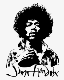 Vector Transparent Stock Drawing Rock Band - Jimi Hendrix Art Black And White, HD Png Download, Transparent PNG