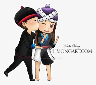 Drawing Couples Art - Cute Hmong Drawing, HD Png Download, Transparent PNG