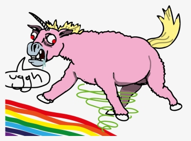 Pink Fluffy Unicorns Dancing On Rainbows By Adeviantman - Kawaii Pink Fluffy Unicorns Dancing On Rainbows, HD Png Download, Transparent PNG