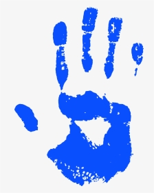 Blue Handprint Free Png Clip Art Image - Transparent Background Handprint Png, Png Download, Transparent PNG