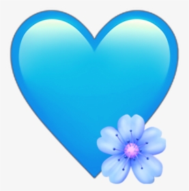 #emoji #iphone #blue #flower #heart #tumblr #beautiful - Blue Flower Emoji Iphone, HD Png Download, Transparent PNG
