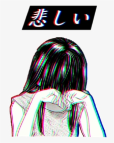 Anime Sticker , Png Download - Aesthetic Anime Girl Crying, Transparent Png, Transparent PNG