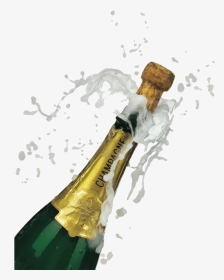 Transparent Clipart Champagne Bottle Popping - Champagne Bottle Png Transparent, Png Download, Transparent PNG