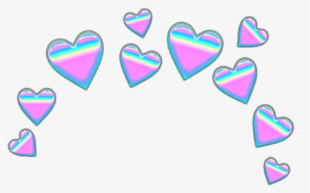 #pastel #emoji #holographic #hearts #crown #✨🦄🎀✨ - Blue And Red Heart Emoji, HD Png Download, Transparent PNG