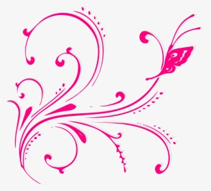 Butterfly Scroll Pink Svg Clip Arts - Butterfly Clipart Png Pink, Transparent Png, Transparent PNG