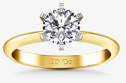 Rose Gold 6 Prong Solitaire Engagement Ring, HD Png Download, Transparent PNG