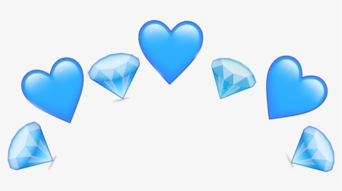 #freetoedit #crown #blue #dimond #heart #emoji #cute - Heart, HD Png Download, Transparent PNG
