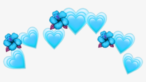 #blue #heart #flowerpower #blueheart #blueflowercrown - Emoji Crown Hearts Png, Transparent Png, Transparent PNG