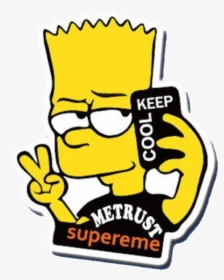 fuckyou #supreme #bartsimpson - Bart Simpson Sticker Fuck You, HD