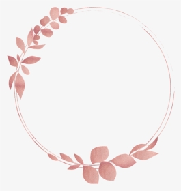 #floral #wreath #leaf #circle #rosegold #geometric - Rose Gold Circle Frame, HD Png Download, Transparent PNG