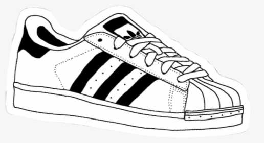 #vsco #aesthetic #adidas #shoe #blackandwhite #freetoedit - Adidas Shoes Sticker, HD Png Download, Transparent PNG