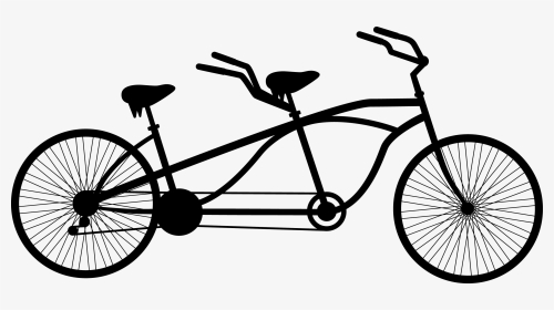 Tandem Bicycle Cycling Clip - Two Person Bike Vector, HD Png Download, Transparent PNG