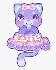 #galaxy #cute #kawaii #cat #cartoon #anime #chibi #star - Galaxy Cute Kawaii Cat, HD Png Download, Transparent PNG