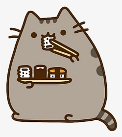 Stickproject Pusheen Sushi Kawaii Cute Freetoedit - Pusheen Cat Eating Sushi, HD Png Download, Transparent PNG