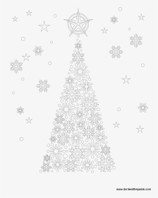 Free Coloring Pages Of Snowflake Border - Christmas Tree, HD Png Download, Transparent PNG