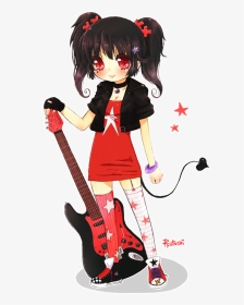 Gitar Anime Girl - Electric Guitar Anime, HD Png Download, Transparent PNG