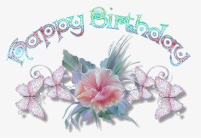 Happy Birthday Flower Sparkles, HD Png Download, Transparent PNG