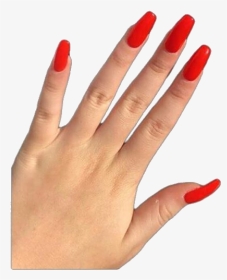 #red #nails #acrylic #nailpolish #aesthetic #hand #freetoedit - Aesthetic Red Nails Png, Transparent Png, Transparent PNG