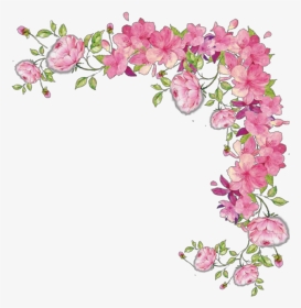 #ftestickers #border #corner #vine #roses #pink - Transparent Pink Flower Border, HD Png Download, Transparent PNG
