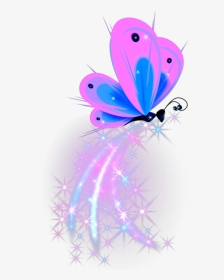 #ftestickers #fantasyart #butterfly #sparkles #luminous - Sparkle Pink And Purple Butterfly, HD Png Download, Transparent PNG