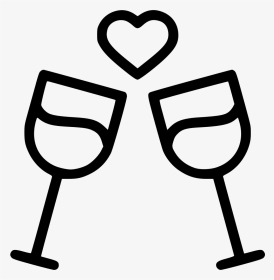 Romantic Valentine Wine Alchohol Date Dinner - Love Date Icon Png, Transparent Png, Transparent PNG