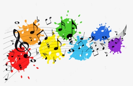 #splatter #paint #paintsplatter #splatterpaint #music - Music Notes In Color, HD Png Download, Transparent PNG