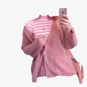 #ulzzang #aesthetic #softgrungeaesthetic #arthoe #daillylook - Cardigan, HD Png Download, Transparent PNG