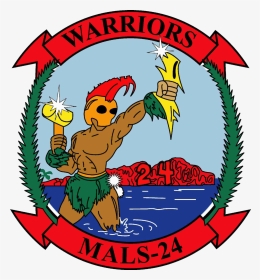 Clipart Black And White Hawaiian Warrior Clipart - Marine Aviation Logistics Squadron 24, HD Png Download, Transparent PNG