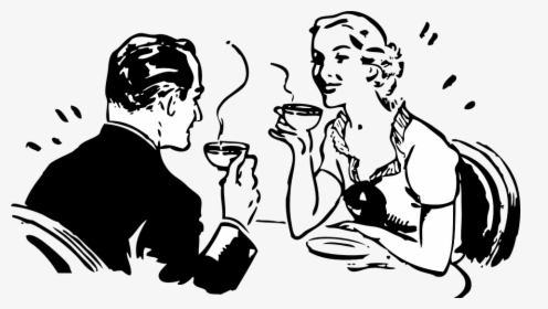 Couple, Drinking, Coffee, Drink, Beverage, Steaming - People Drinking Coffee Clipart, HD Png Download, Transparent PNG