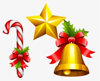 Star Bell Material Vector Jingle Christmas Bells Clipart - Christmas Bells Clipart Png, Transparent Png, Transparent PNG