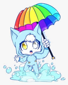 Neko Jumping Into A Puddle Of Water Stick-cat By @nekophy - Portable Network Graphics, HD Png Download, Transparent PNG