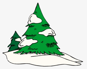 Green Free Pine Tree Clipart School - Tree With Snow Clipart, HD Png Download, Transparent PNG