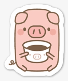 Coffee Pig Sticker - Stickers De Cerditos, HD Png Download, Transparent PNG