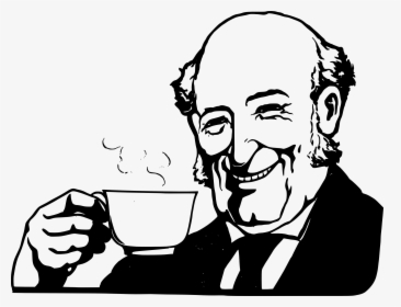 Men Clipart Coffee - Drawing Man Drinking Coffee, HD Png Download, Transparent PNG