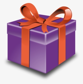 Purple Present Orange Ribbon Clip Arts - Purple And Red Present, HD Png Download, Transparent PNG