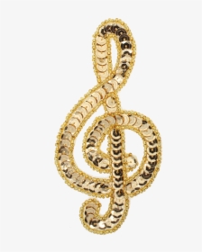 Music Note Clef Beaded & Sequin Applique - Locket, HD Png Download, Transparent PNG