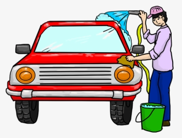 person washing car clipart
