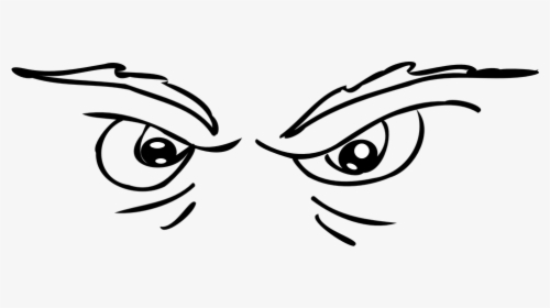 Eyes, Evil, Angry, Look, Stare, Glare, Halloween, Black - Scary Eyes Clipart Black And White, HD Png Download, Transparent PNG