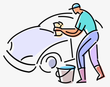 Vector Illustration Of Car Wash Attendant Washes Automobile - Car Wash Transparent Background, HD Png Download, Transparent PNG